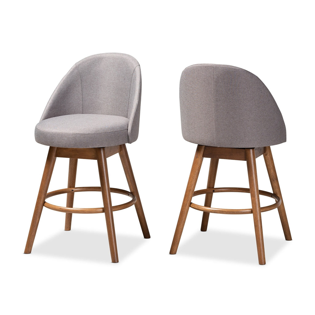 Gray 2-Piece Swivel Counter Stool Set B684