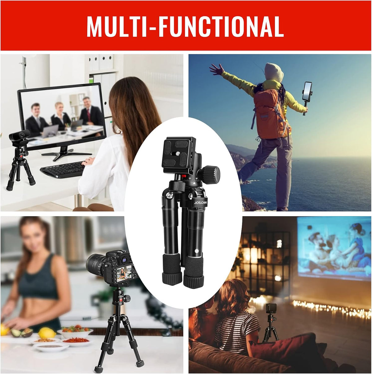 Black Pack of 2 Tabletop Tripod with 360 Degree Ball Head S2180
