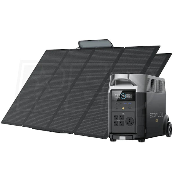 DELTA Pro Portable Power Station and 2 x Portable Solar Panel D618486