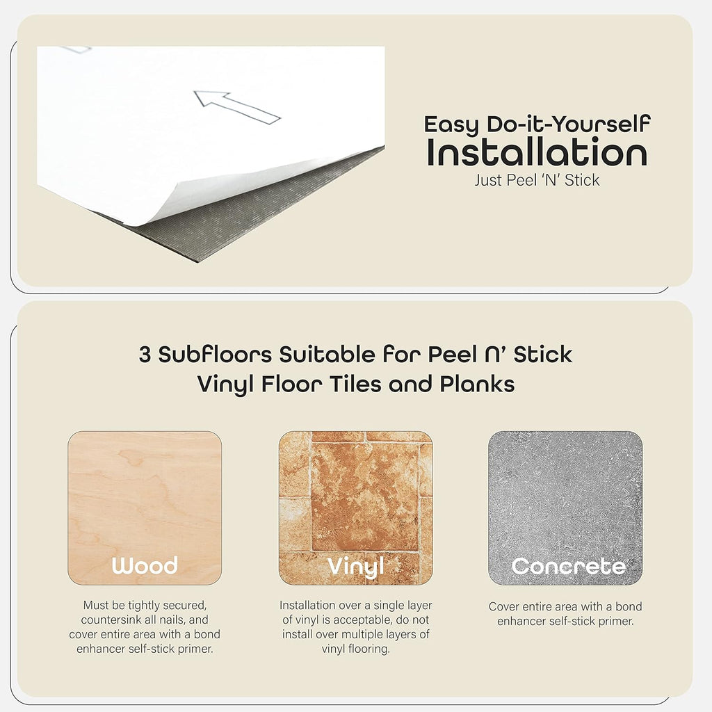 20 Tiles Self Adhesive 12-Inch Vinyl Floor Tiles P34439