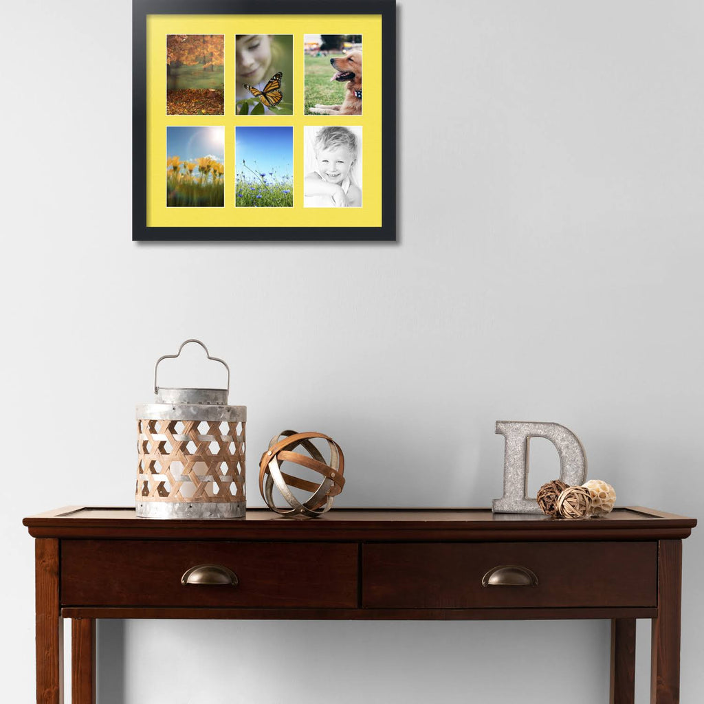 Satin Black 6 Opening Collage Picture Frame R3861