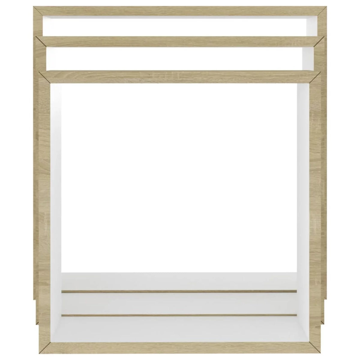 Set of 3 White Sonoma Oak MDF Wall Cube Shelves G4521