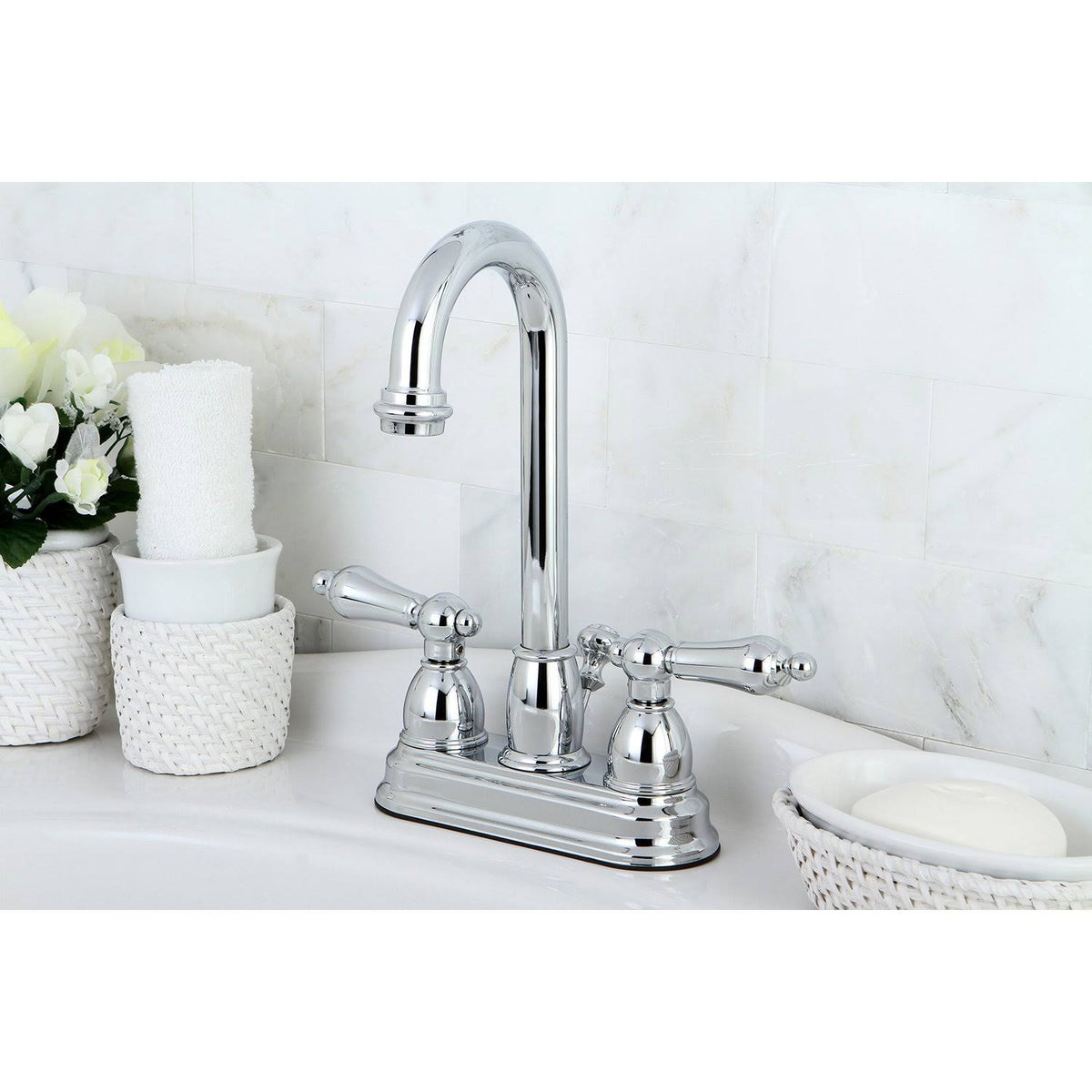 Two Handle Centerset Lavatory Faucet with Pop-Up Polished Brass A64766