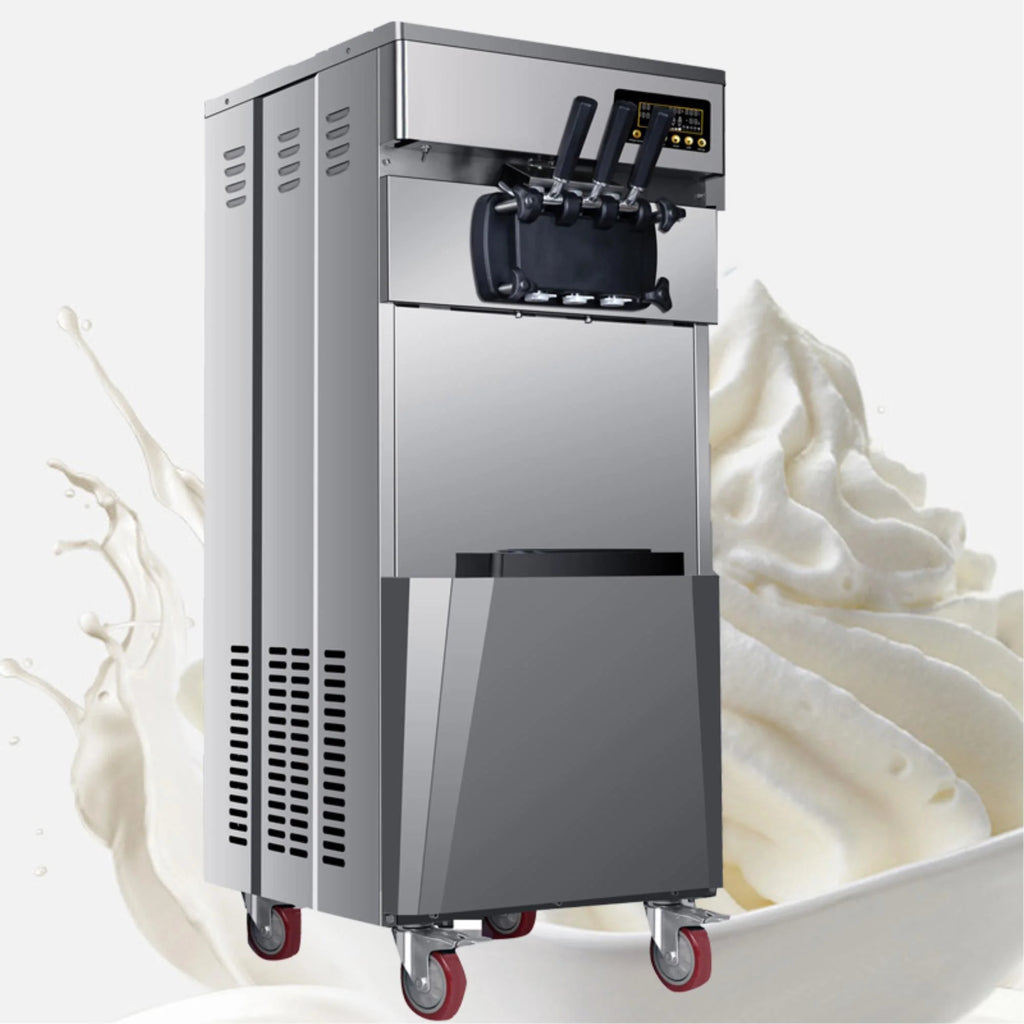 Commercial Three Flavors Ice Cream Maker with Stainless Steel Stand I8614