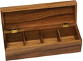 Acacia Wood Tea Box with 4 Sections I17797
