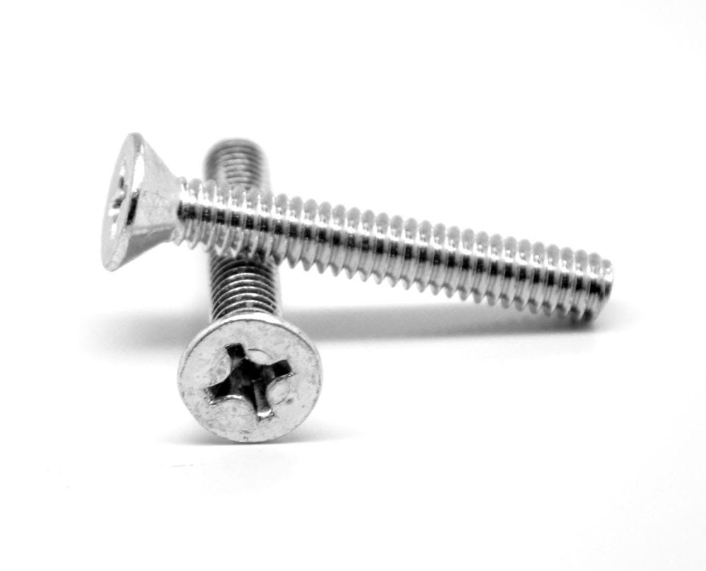 3/8x22-16 x 5/8x22 Coarse Thread Machine Screw Phillips Flat Head Low Carbon Steel Zinc Plated Y34461