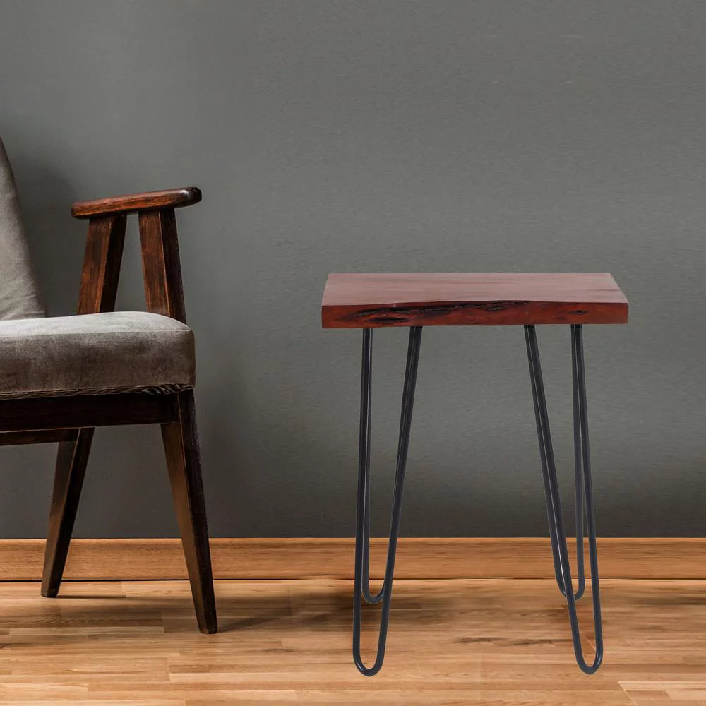 Acacia Live Edge End Table with Hair Pin Legs P7507