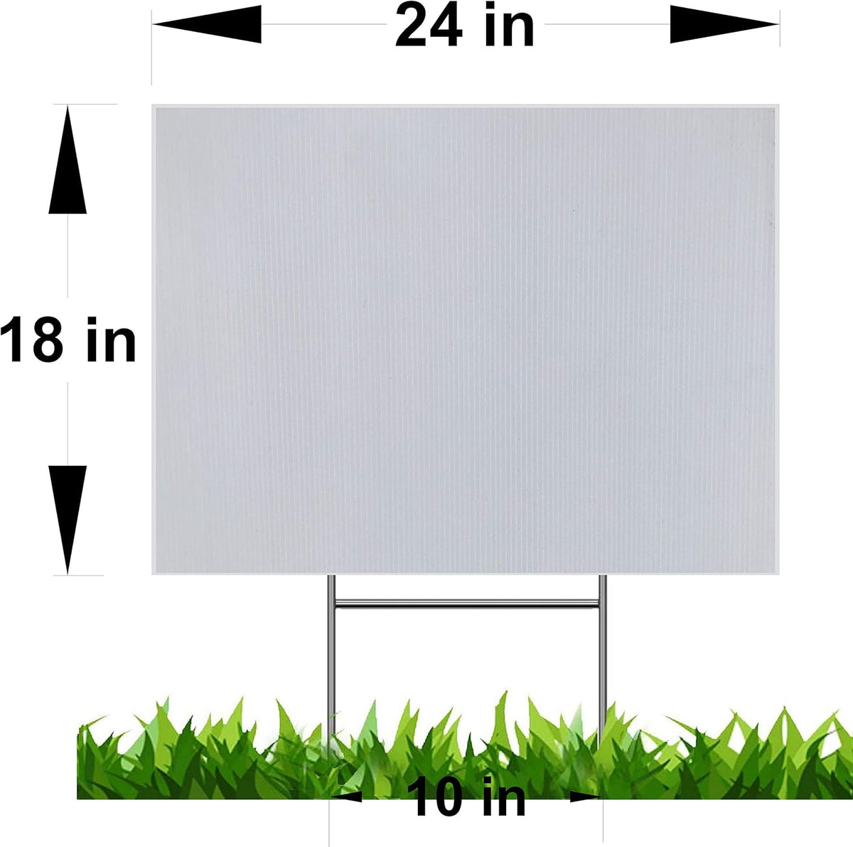 30 Pc White Blank Yard Signs with Metal Stakes E982929