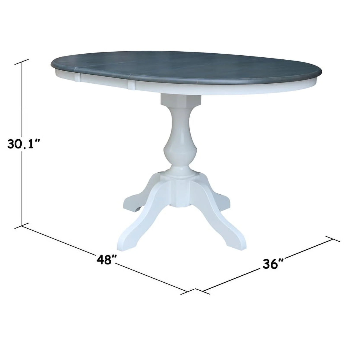 Round Wood Extension Dining Table with 4 Chairs X337