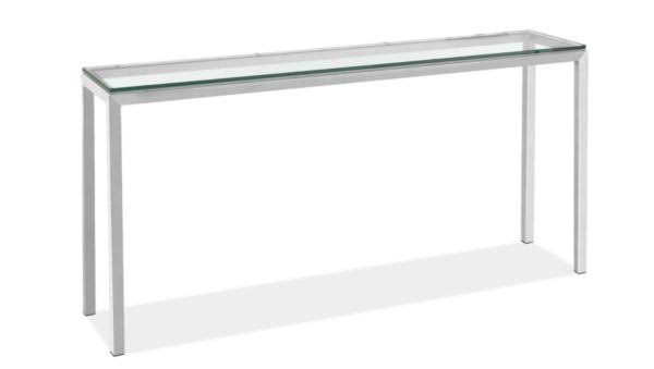 Clear Tempered Glass Console Table with Stainless Steel Frame R62505