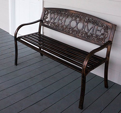 Metal Welcome Outdoor Bench N383545