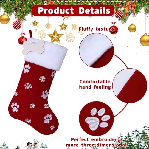 Black Pet Christmas Stockings with Wooden Bone Tag W22939