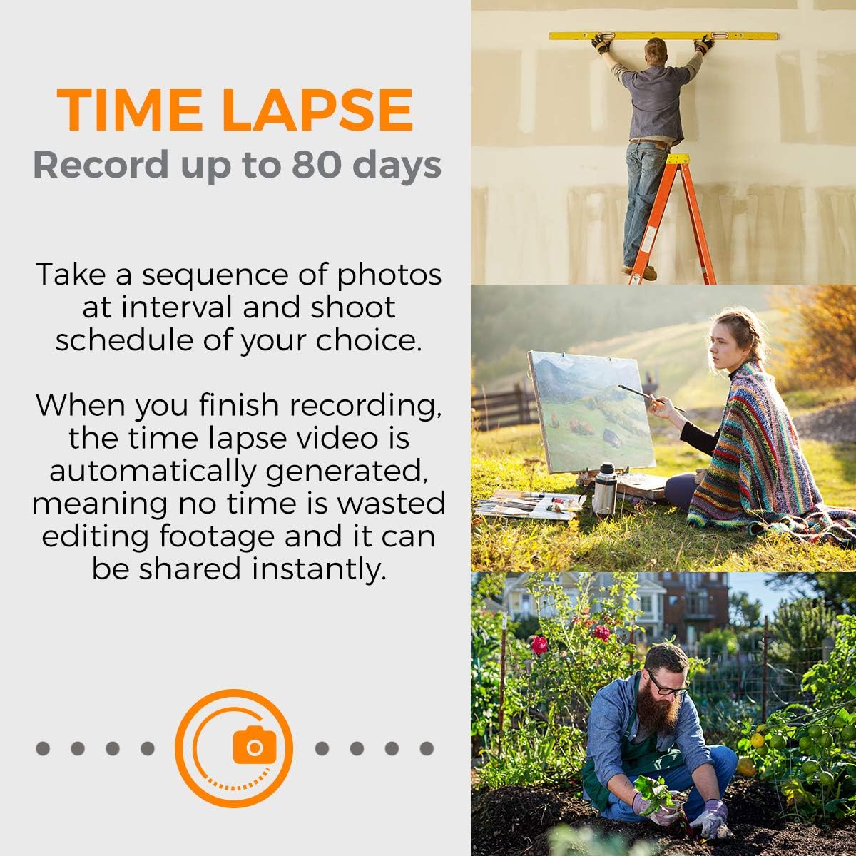Time Lapse Camera with Clamp and Water-Resistant Case S80632