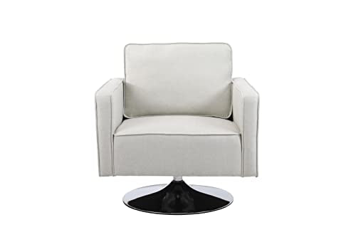 Swivel Teddy Fabric Accent Chair with Metal Base B27460