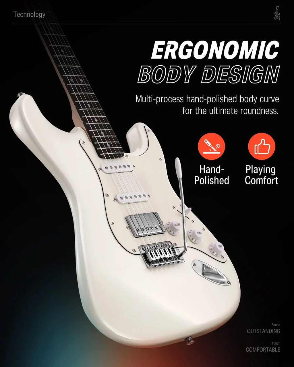 White 39" Electric Guitar A533