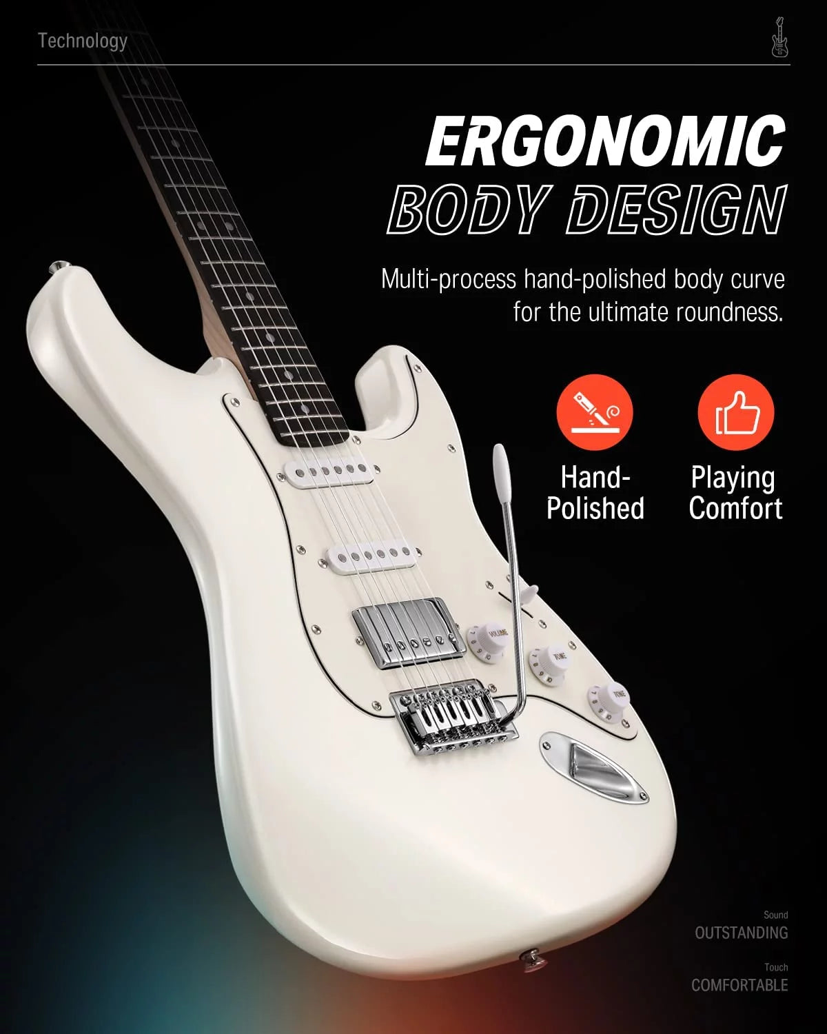 White 39" Electric Guitar A533