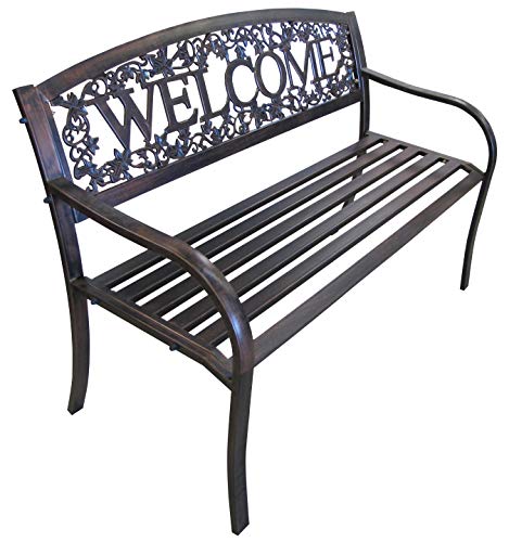 Metal Welcome Outdoor Bench N383545