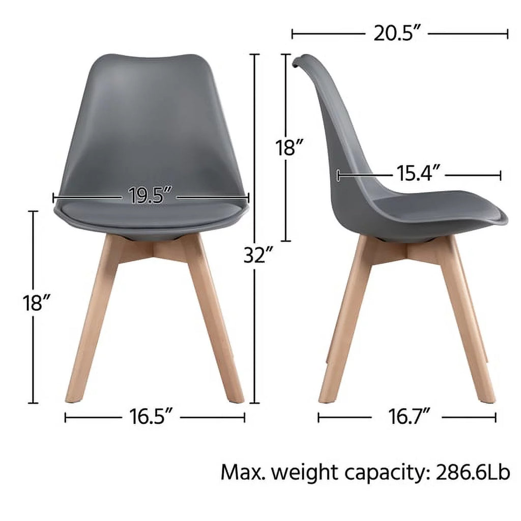 Gray Set of 4 Padded Dining Chairs O990