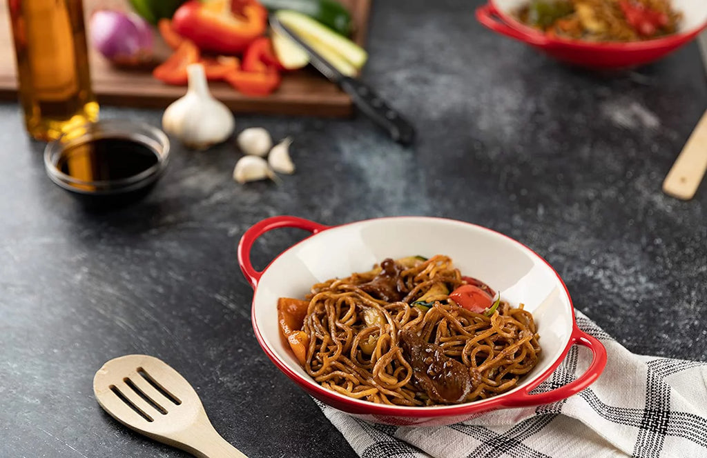 Ceramic Mini Wok Dishes, 40 Oz, Set of 2 Z381