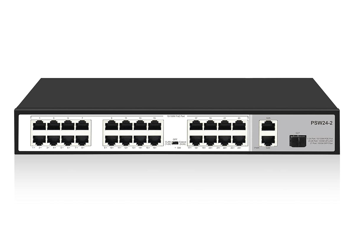 24 Port 10/100Mbps PoE Switch Unmanaged with 2 Gigabit Uplink Ports X102449