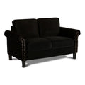 Black Velvet Loveseat with Nailhead Trim M79136