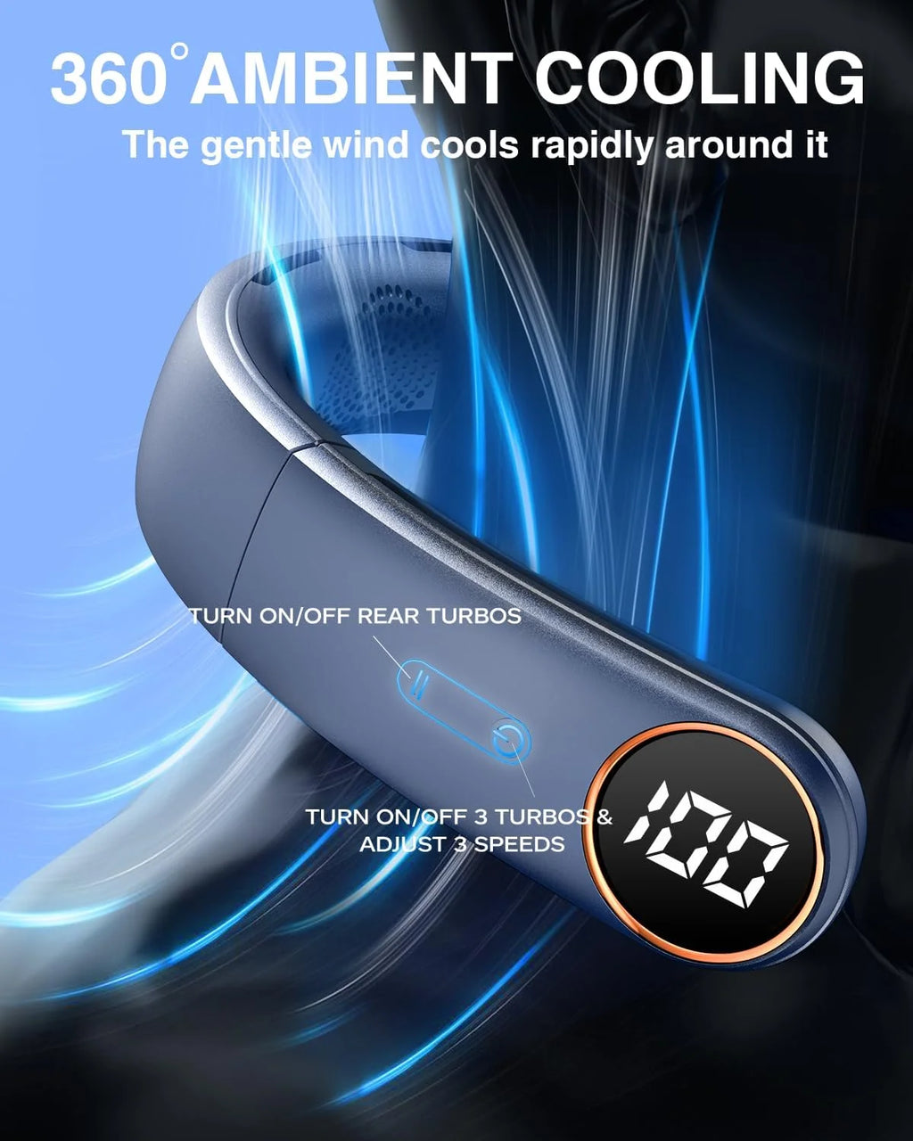 Blue Bladeless Neck Fan C245029