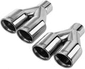 2PCS 2.25 Inlet 3 Outlet 304 Stainless Steel Exhaust Tailpipe Tips J570
