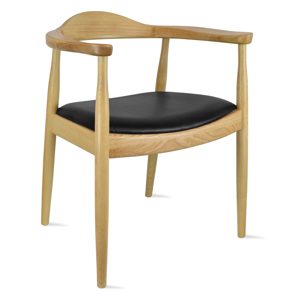 Solid Wood Farmhouse Dining Chair with PU Leather Cushion Seat C237