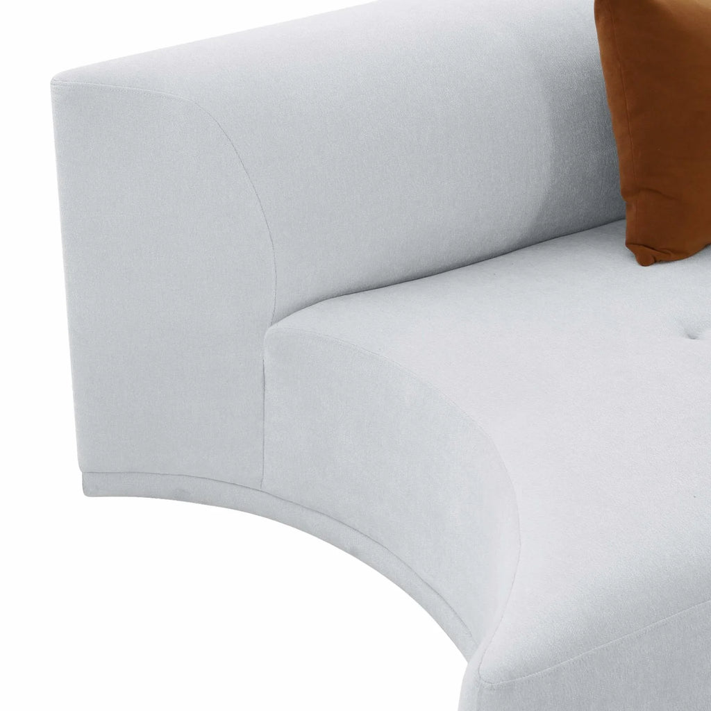 Grey Velvet Modular Armless Loveseat G53677