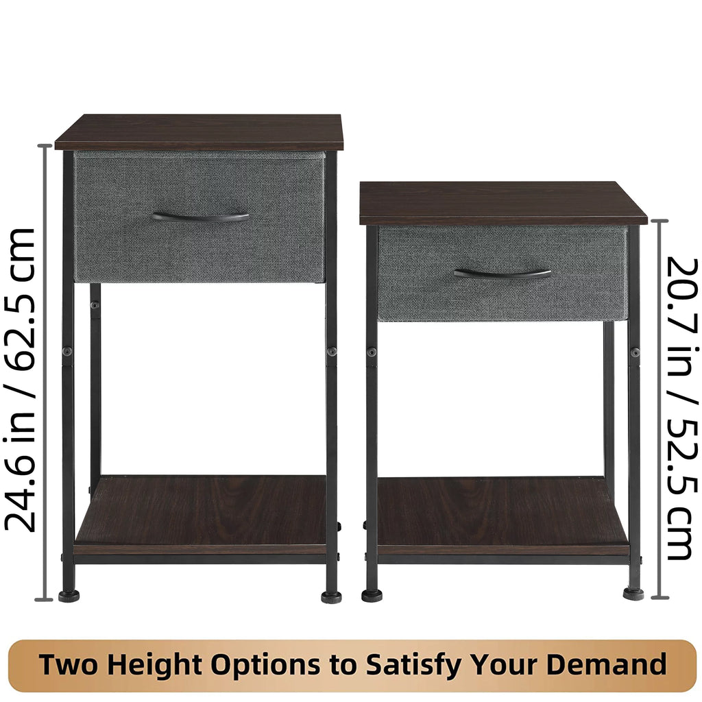Small Nightstand with Drawer and Storage Shelf I6829