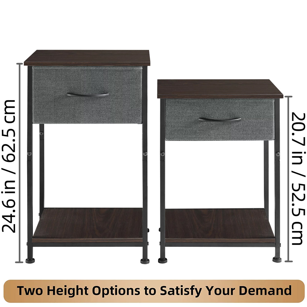 Small Nightstand with Drawer and Storage Shelf I6829