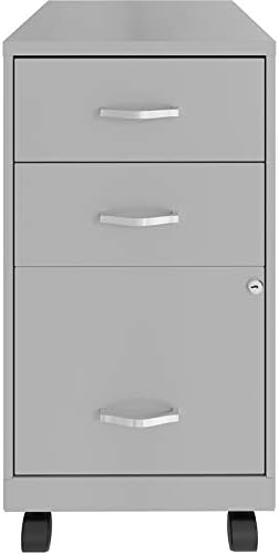 Navy 3 Drawer Metal Mobile File Cabinet with Lock J6672