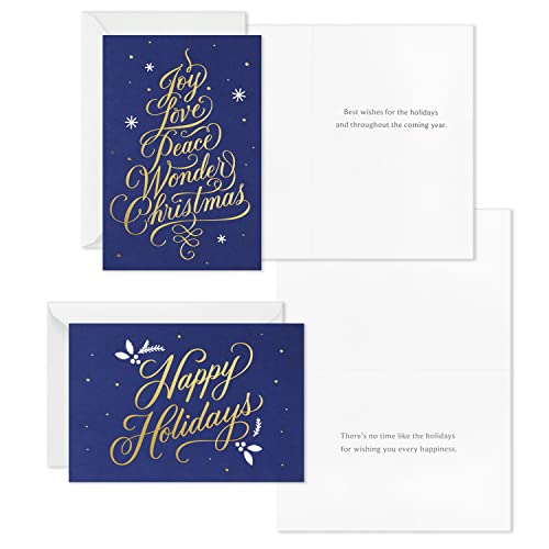 Boxed Christmas Cards Assortment, 6 Designs, 72 Cards with Envelopes A8341