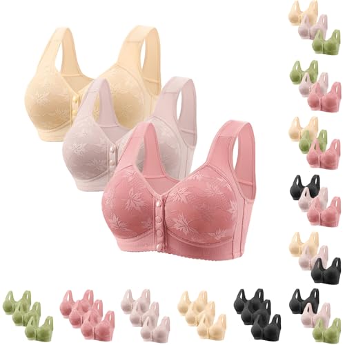 3 Pack Front Closure High Support Bras I60462