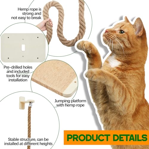 Wall Mounted Cat Tree with Scratching Post Y567