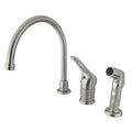 Satin Nickel Single Loop Handle Kitchen Faucet with Side Sprayer F79578