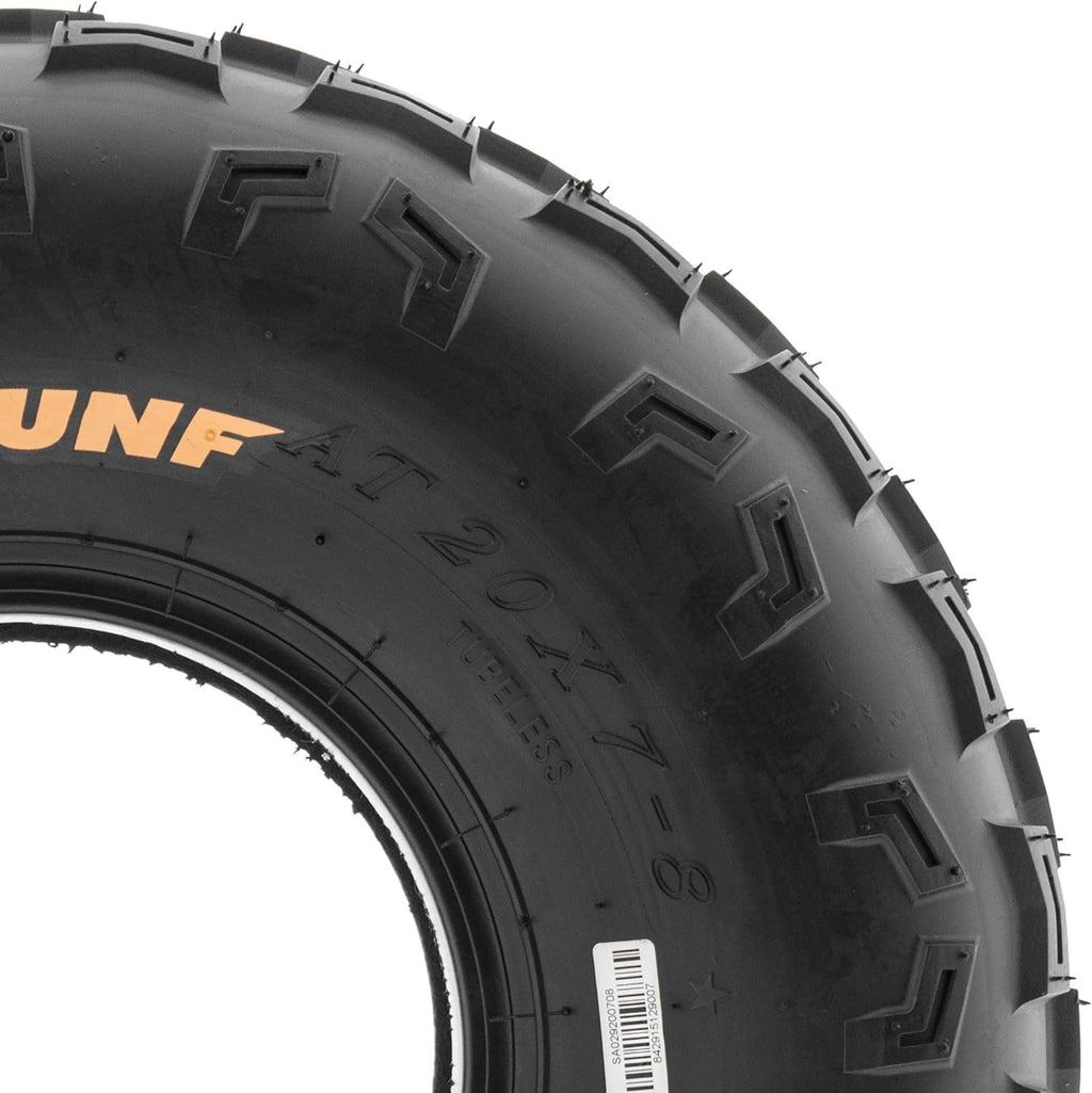 20x7-8 ATV UTV Go-Karts Tire, Knobby Tread, 6 PR, Tubeless Pack of 2 H9079