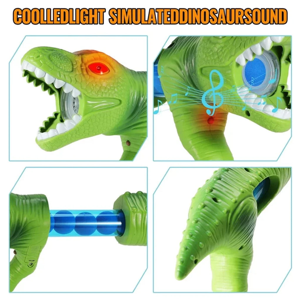 Dinosaur Shooting Game Toy with 2pk Foam Ball Popper Air Guns & 30 Foam Balls L27223