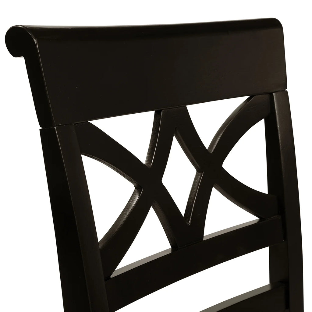Black and Cherry Wood Dining Chairs, Set of 2 T294