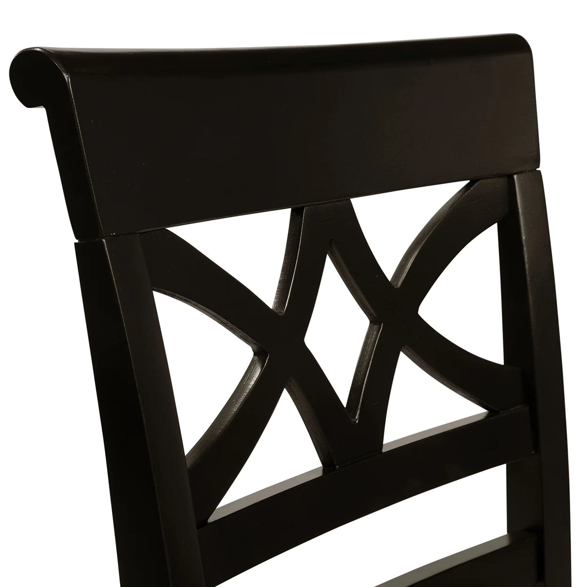 Black and Cherry Wood Dining Chairs, Set of 2 T294