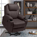 Faux Leather Brown Power Lift Recliner Sofa W9743