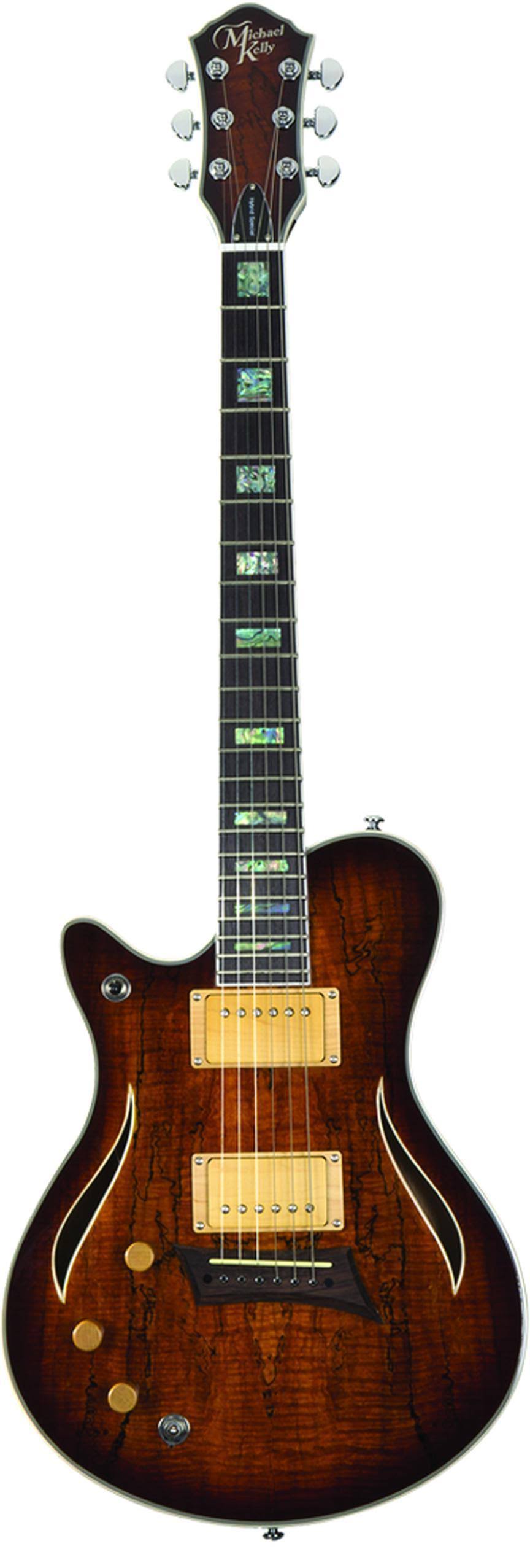 Left Handed Spalted Maple Burst Electric Guitar J776030