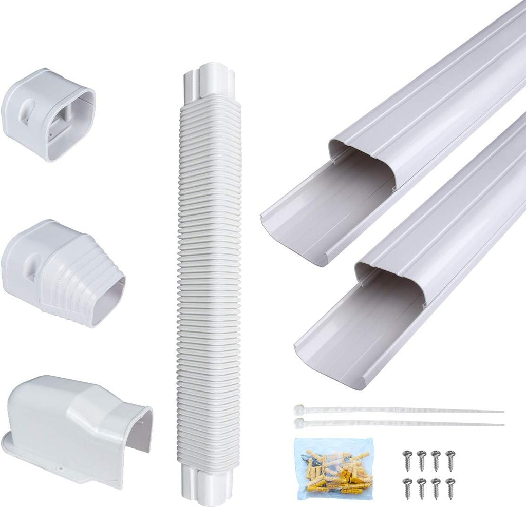 PVC Decorative Air Conditioner Line Set Cover Kit, 3in W, 9ft L, Pack of 2 G944