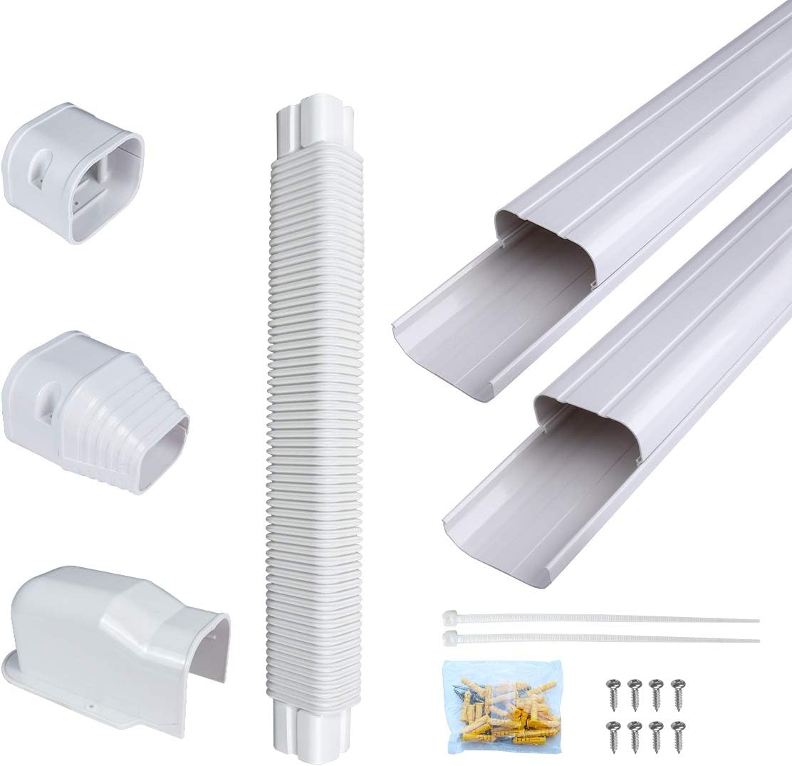 PVC Decorative Air Conditioner Line Set Cover Kit, 3in W, 9ft L, Pack of 2 G944