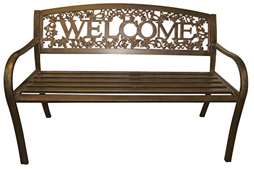 Metal Welcome Outdoor Bench N383545