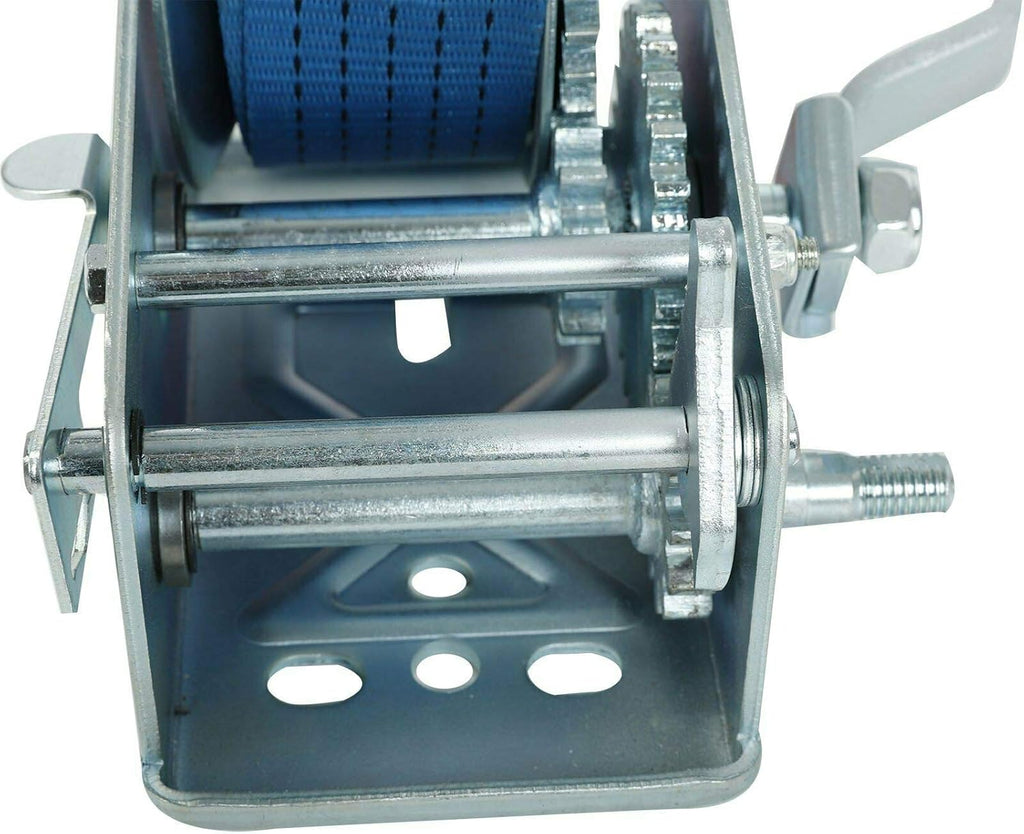 3200lbs Hand Crank Gear Winch Polyester Strap Pack of 2 K629