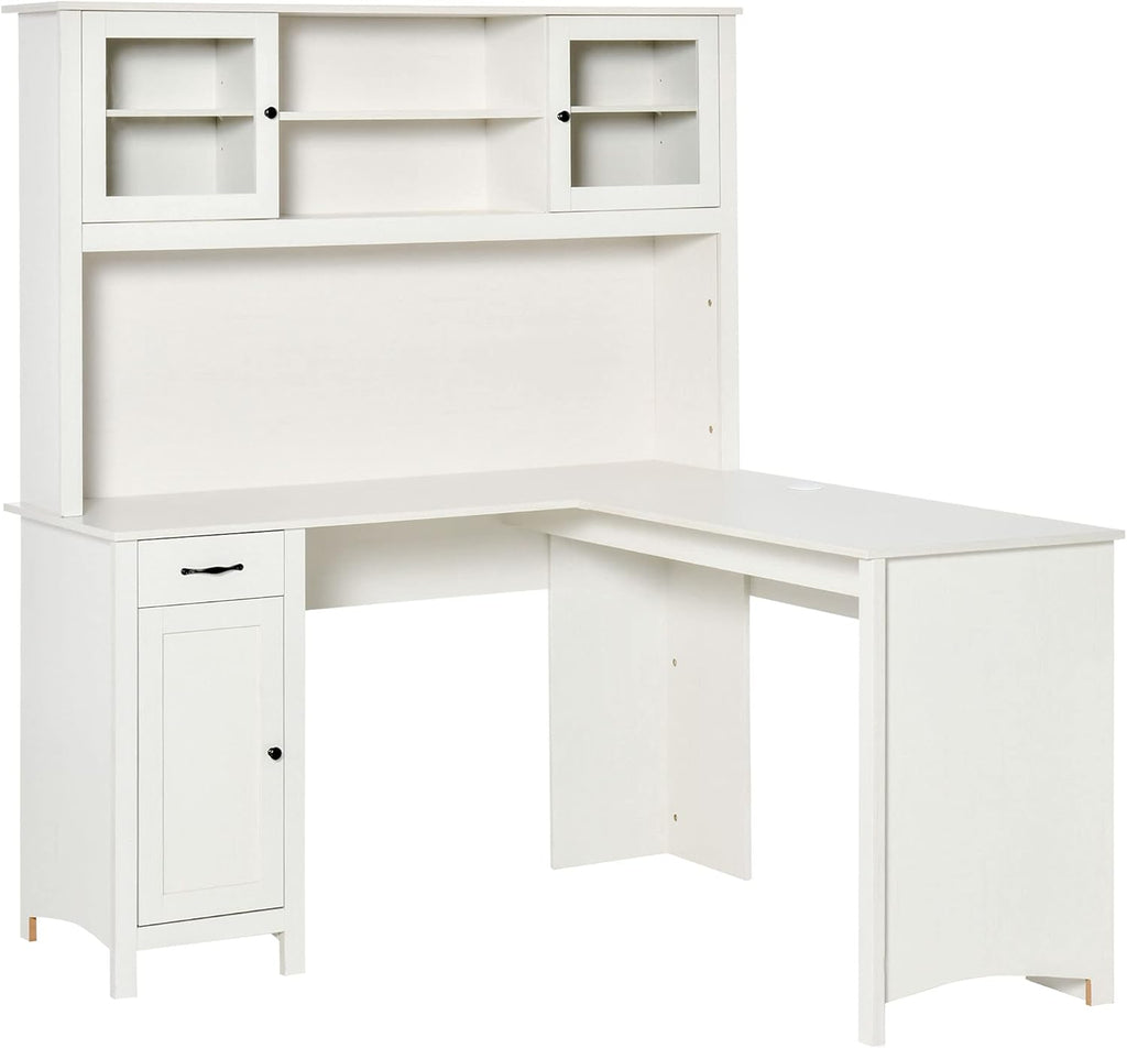 L-Shaped Desk with Hutch and Drawers M3686