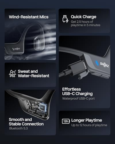 Open-Ear Bone Conduction Sport Headphones with Reflective Strip Q733