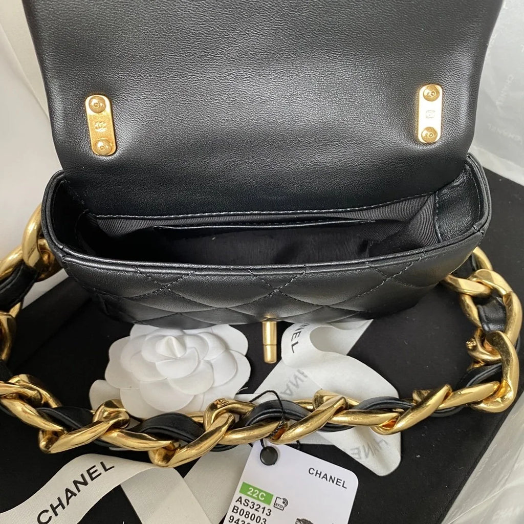 Black Mini Flap Shoulder and Crossbody Bag E526358