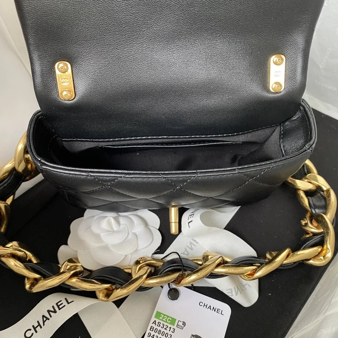 Black Mini Flap Shoulder and Crossbody Bag E526358